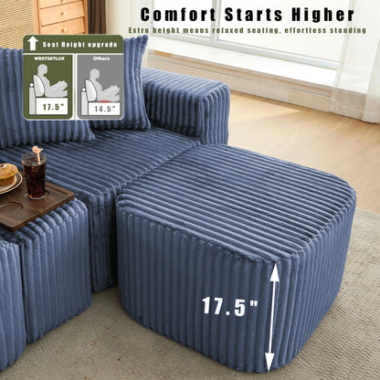 Mirightone™ 137.5" U Shaped Sofa Couch with USB, Wireless Charge & Coffee Table