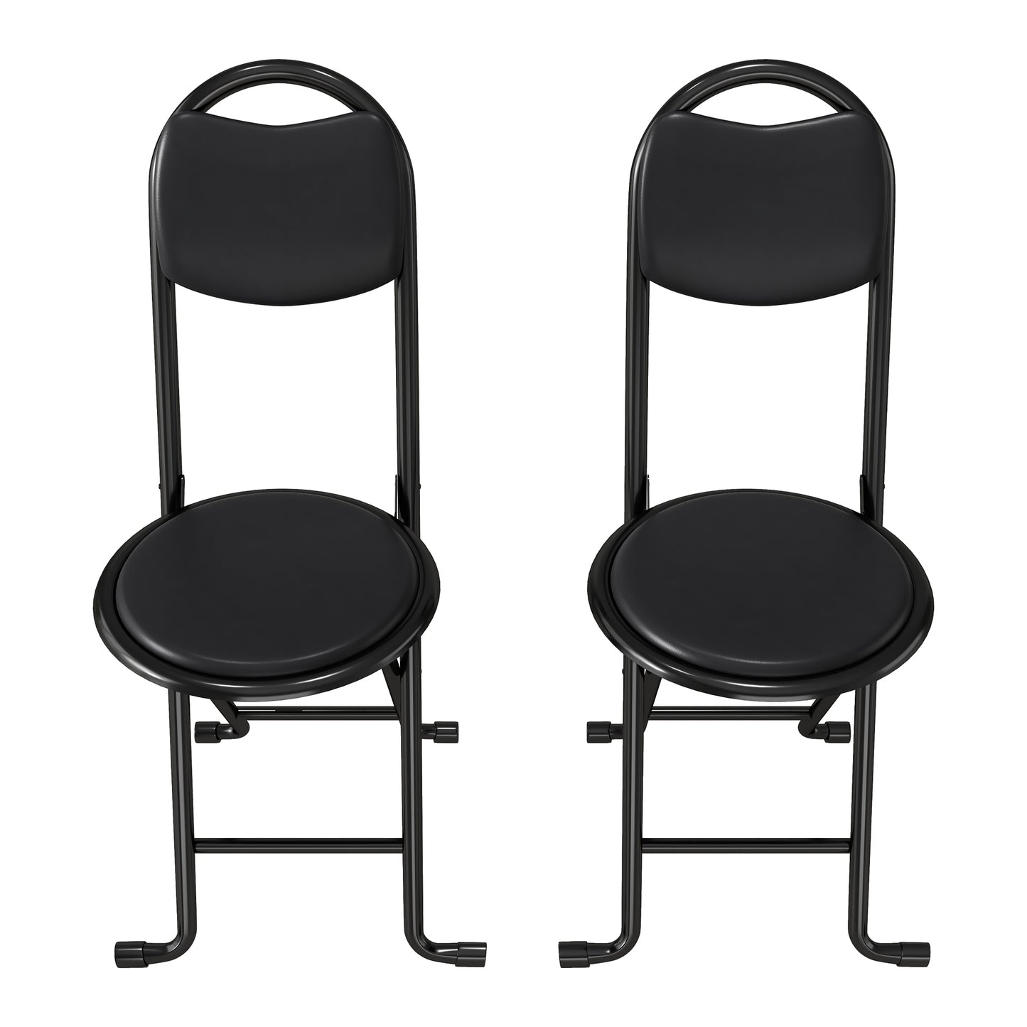 2pcs Folding Stool with Back, Cushioned Padded Folding Stool, Portable Folding Chairs for Outdoor Indoor Kitchen Shop Cafe