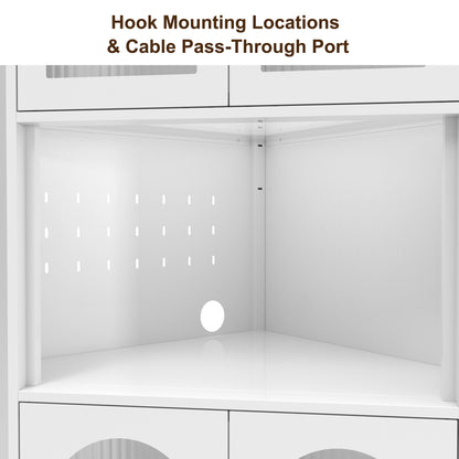 6tiercornerstoragecabinetadjustableshelvestallstorageorganizer