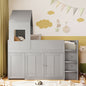 Mirightone™ Twin Size Low Loft Bed with Desk and Storage Cabinets White
