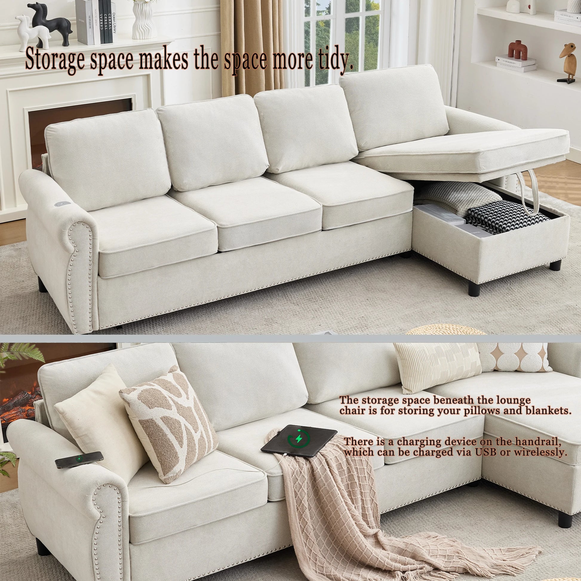 Beigesectionalsofawithhiddenchaisestorage_USBcharging_andwirelesscharging