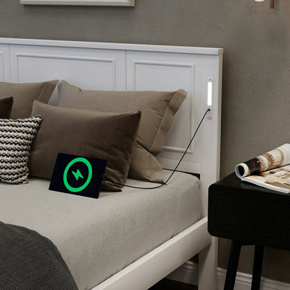 Mirightone™ Queen Size Bed with LED Lights and USB Charging Station