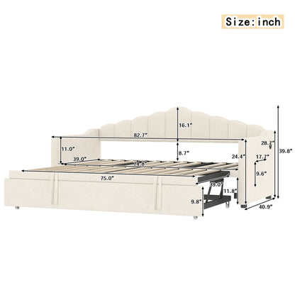 Detailedsizechartofupholsteredtwindaybedwithtrundle_helpingyouplanyourspacewithprecision.