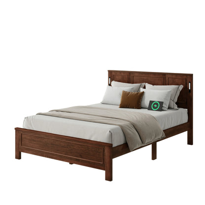 Mirightone™ Queen Size Bed with LED Lights and USB Charging Station