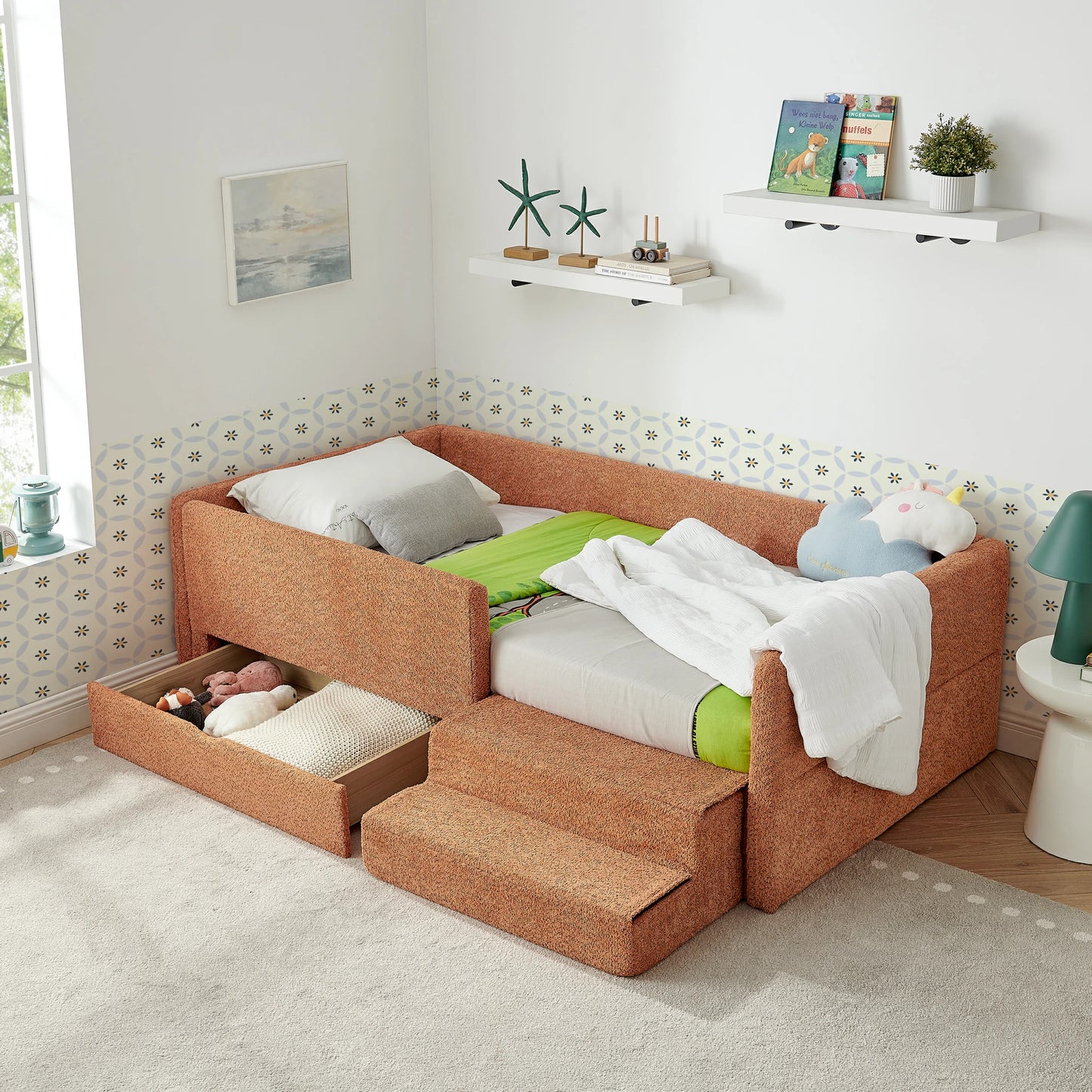 Functionalkidsbedwithspaciousdrawerstorage_perfectfororganizingtoys_blankets_anddailyessentials.