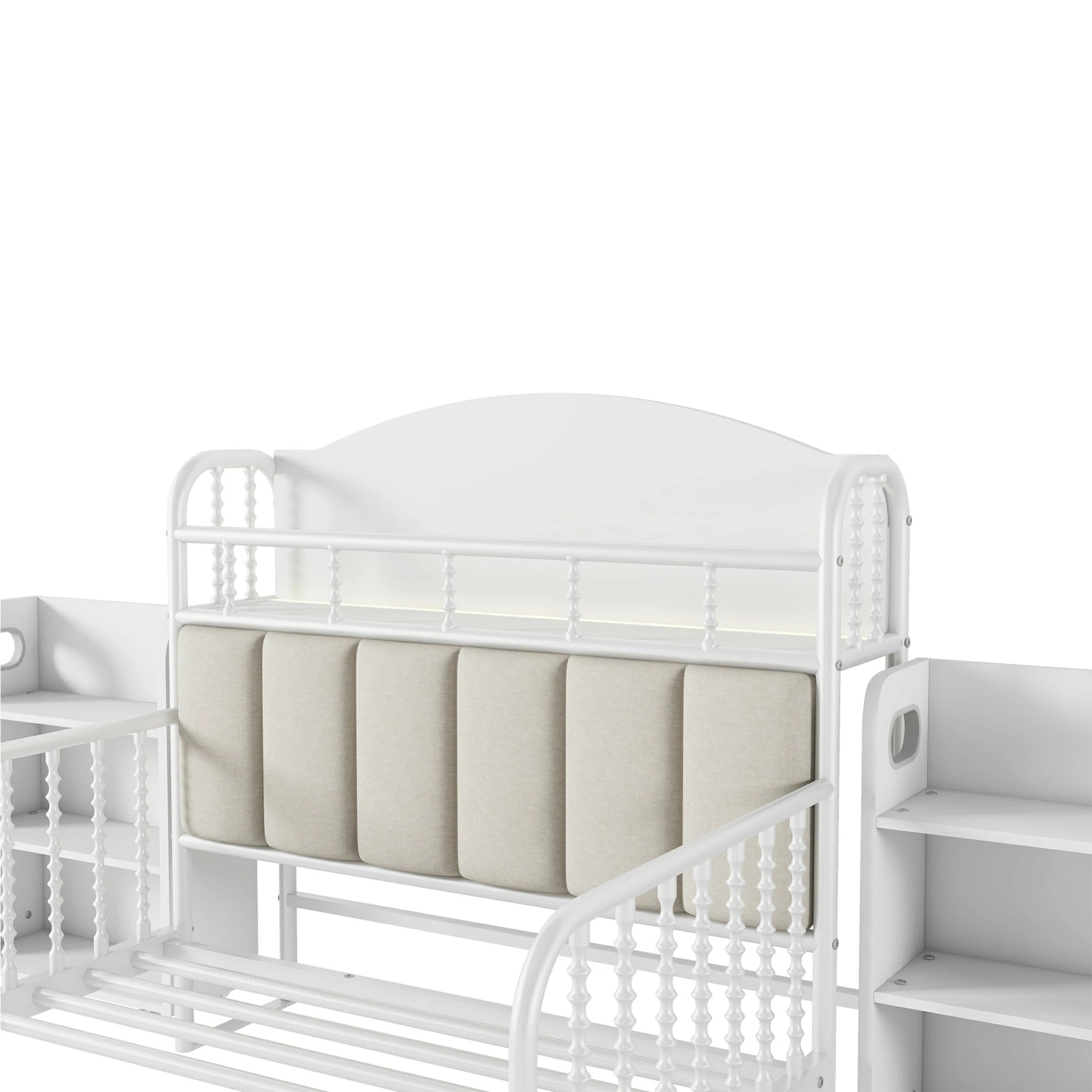 KidsbedupholsteredheadboardwithLEDshelfanddecorativestorage_softandcomfortabledesign