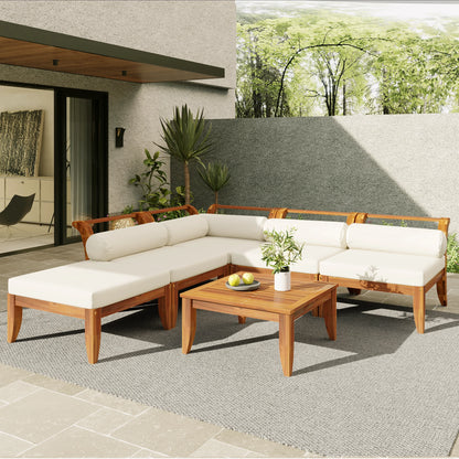 L-shapedoutdoorsectionalsofasetwithdeepseatingandwoodencoffeetable_patiofurnitureforfamilygatherings