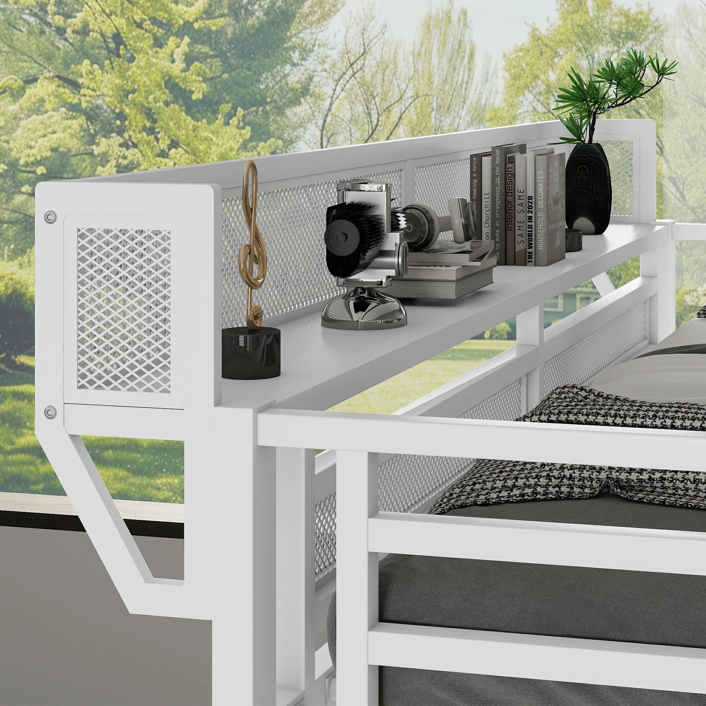 Loftbeduppershelfwithmeshguard_bedsidestorageshelfforbooksanddecor