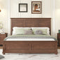 MirightoneKingWoodPlatformBedFrameinWalnutFinishwithFarmhousePanelHeadboardandFootboard_NoBoxSpringNeeded