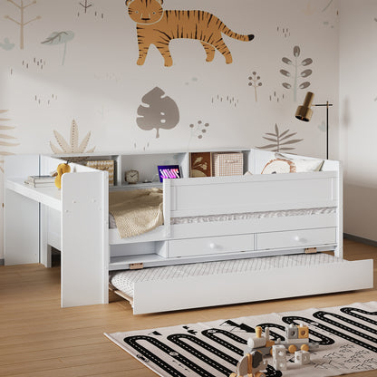 Modernkidsbedroomwithtwindaybed_built-indeskandstoragedrawers_stylishspace-savingfurnitureforsmallspaces_perfectforboysandgirls