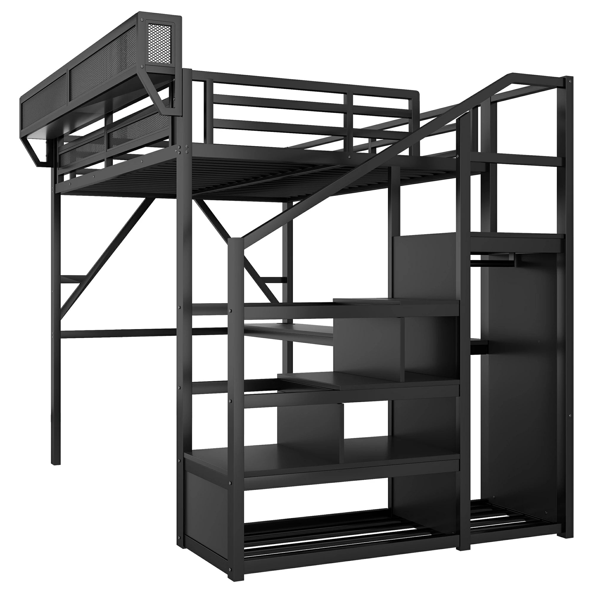 Queensizemetalloftbedwithdesk_storageshelves_staircase_andwardrobe_modernspace-savingbedframeforbedroom.
