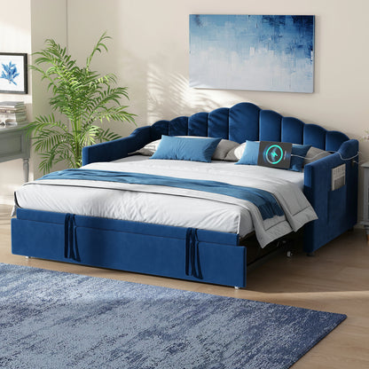 Stylishtwindaybedwithtrundleinamodernbedroom_combiningcomfort_elegance_andpracticalfunctionality.