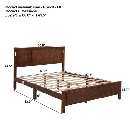 Mirightone™ Queen Size Bed with LED Lights and USB Charging Station