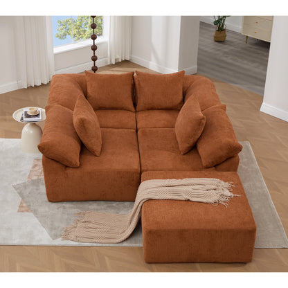 Topviewofrustchenillemodularsectionalsofawithottomaninacompactloungesetup