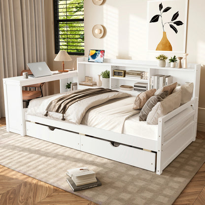 Twindaybedwithintegrateddesk_storagedrawers_andshelvingunitsideviewinmodernbedroom