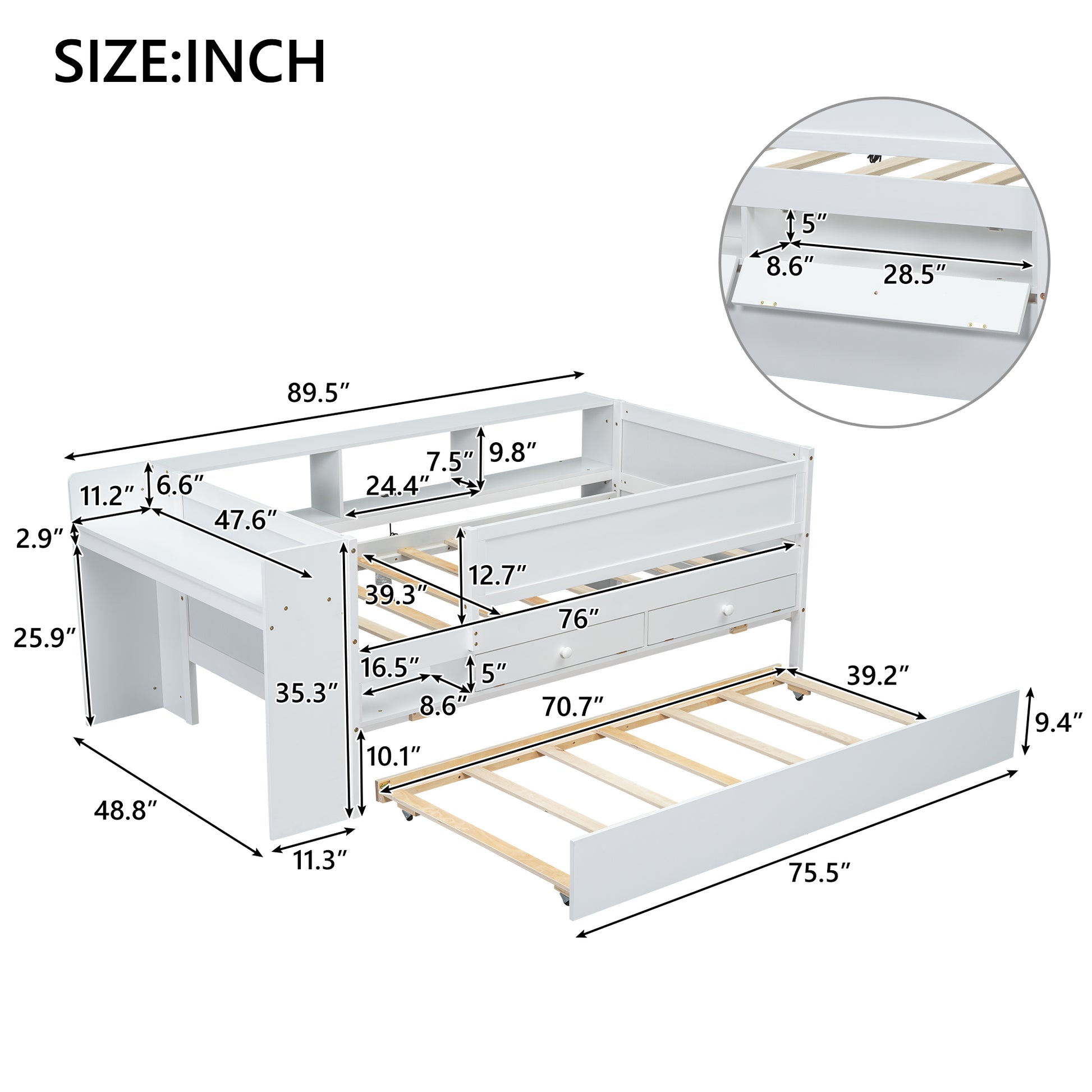 Twindaybedwithtrundledetaileddimensions_includingbuilt-indeskandstorageshelves_perfectspace-savingfurnitureforsmallroomsandapartments