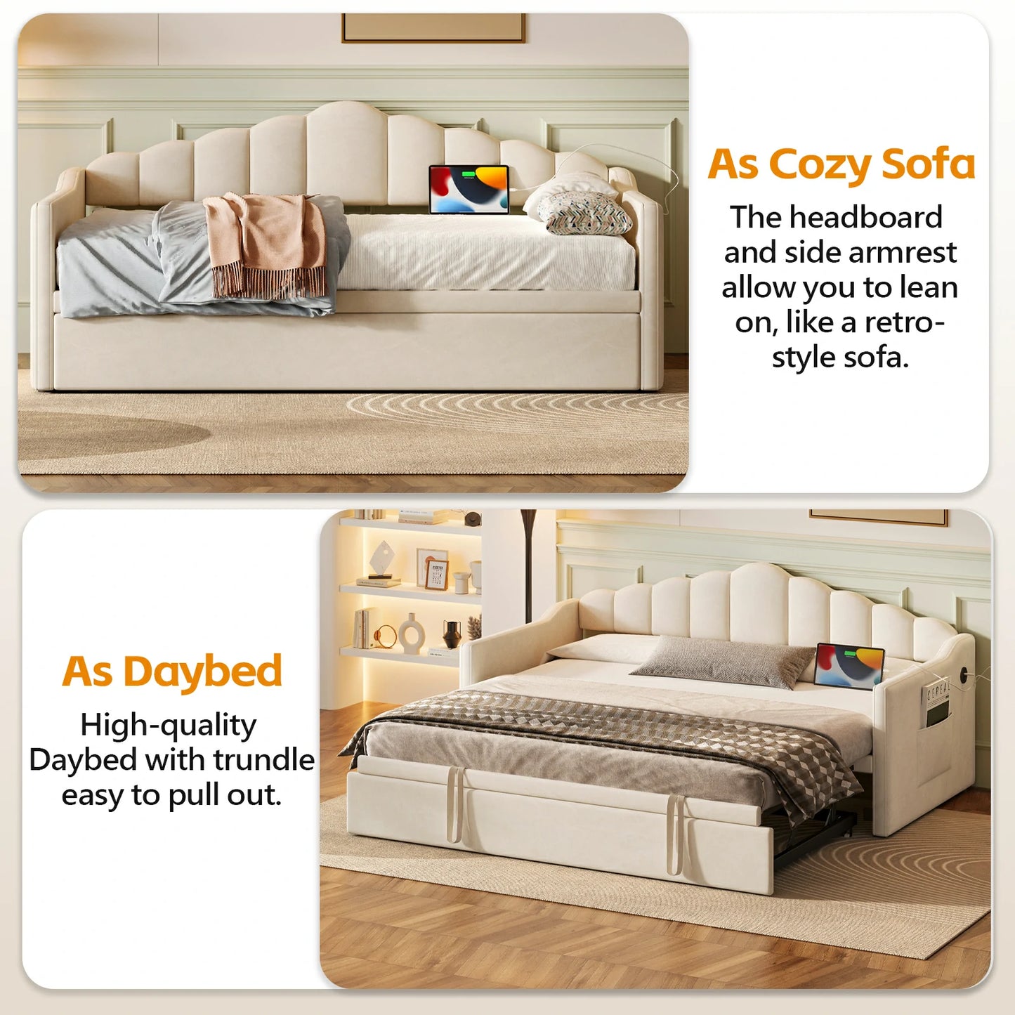 Versatiledaybedfunctioningasbothsofaandbed_perfectforsmallapartmentsandflexiblelivingareas.