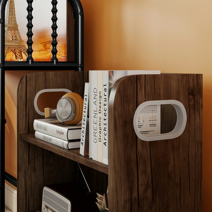 Woodbedsidestorageshelfforkidsbedwithbooksanddecordetails