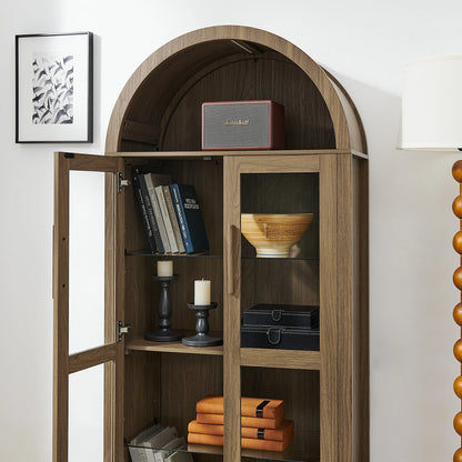WoodenGlassDoorStorageCabinetInteriorDetail