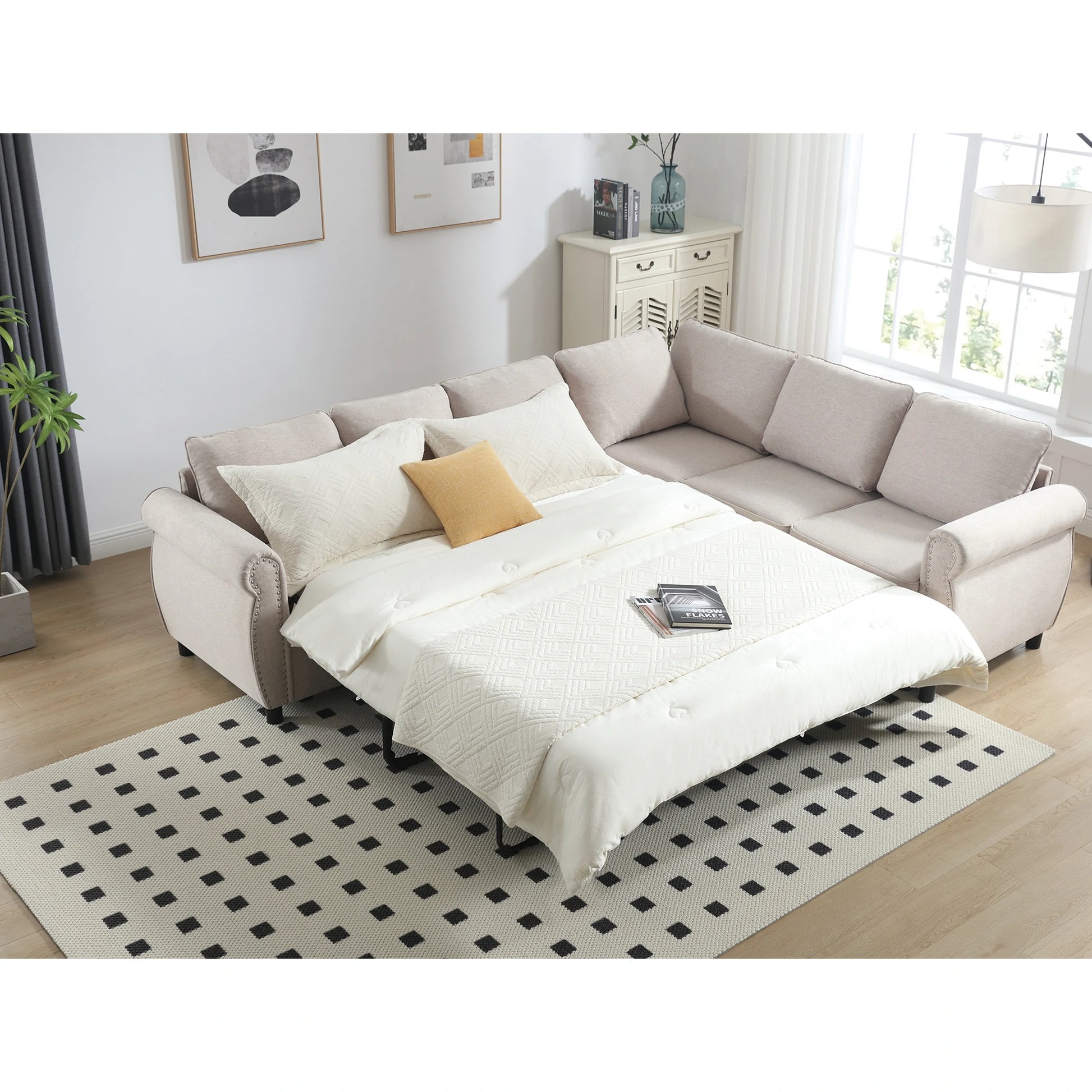 beige-l-shaped-sectional-sleeper-sofa-bed-pull-out-modern-living-room