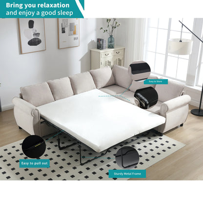 beige-pull-out-sectional-sofa-bed-easy-storage-metal-frame