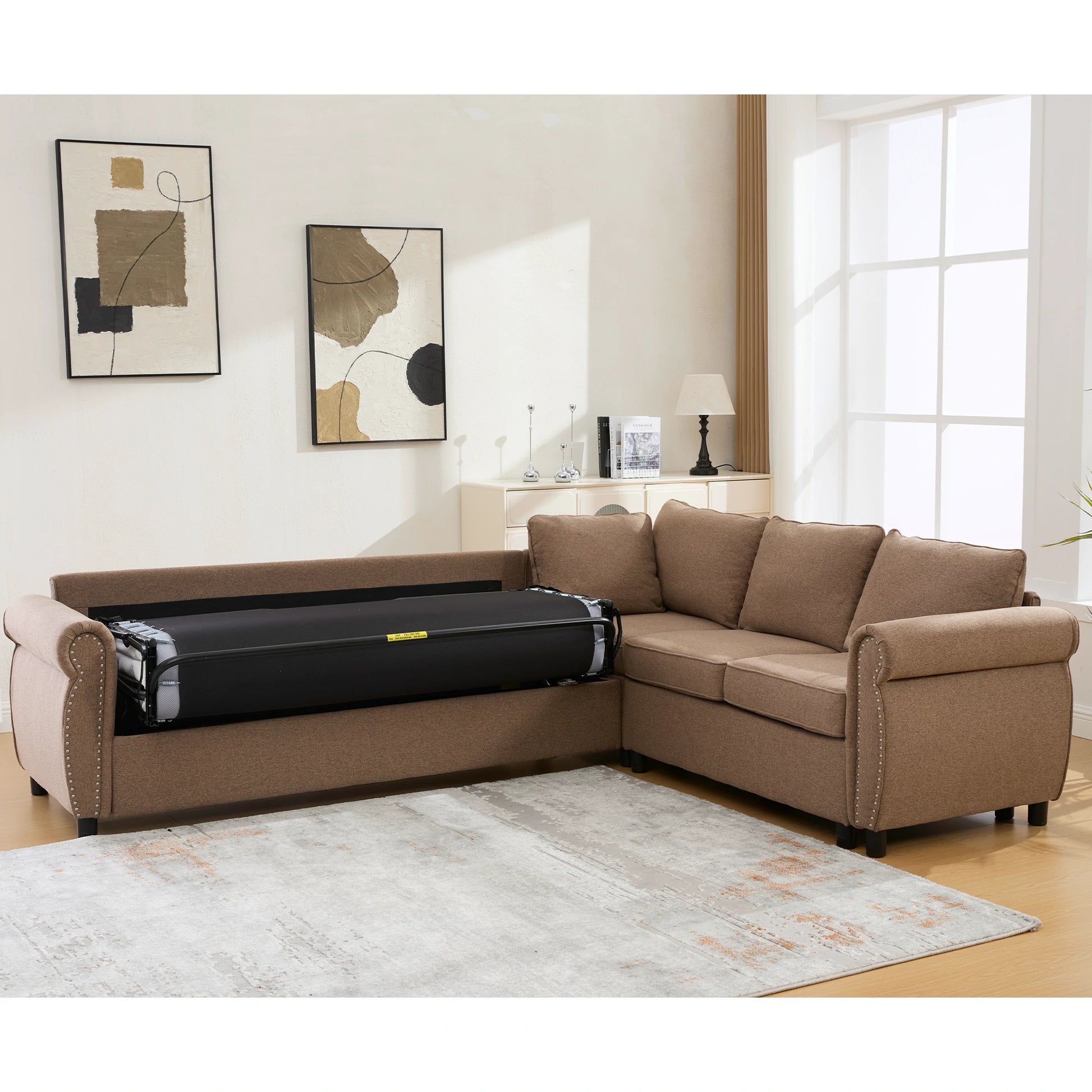 brown-sectional-sleeper-sofa-pull-out-mechanism-living-room.