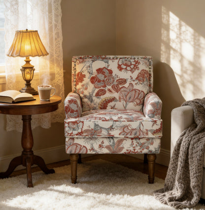cozy-red-floral-armchair-reading-nook-lamp-book