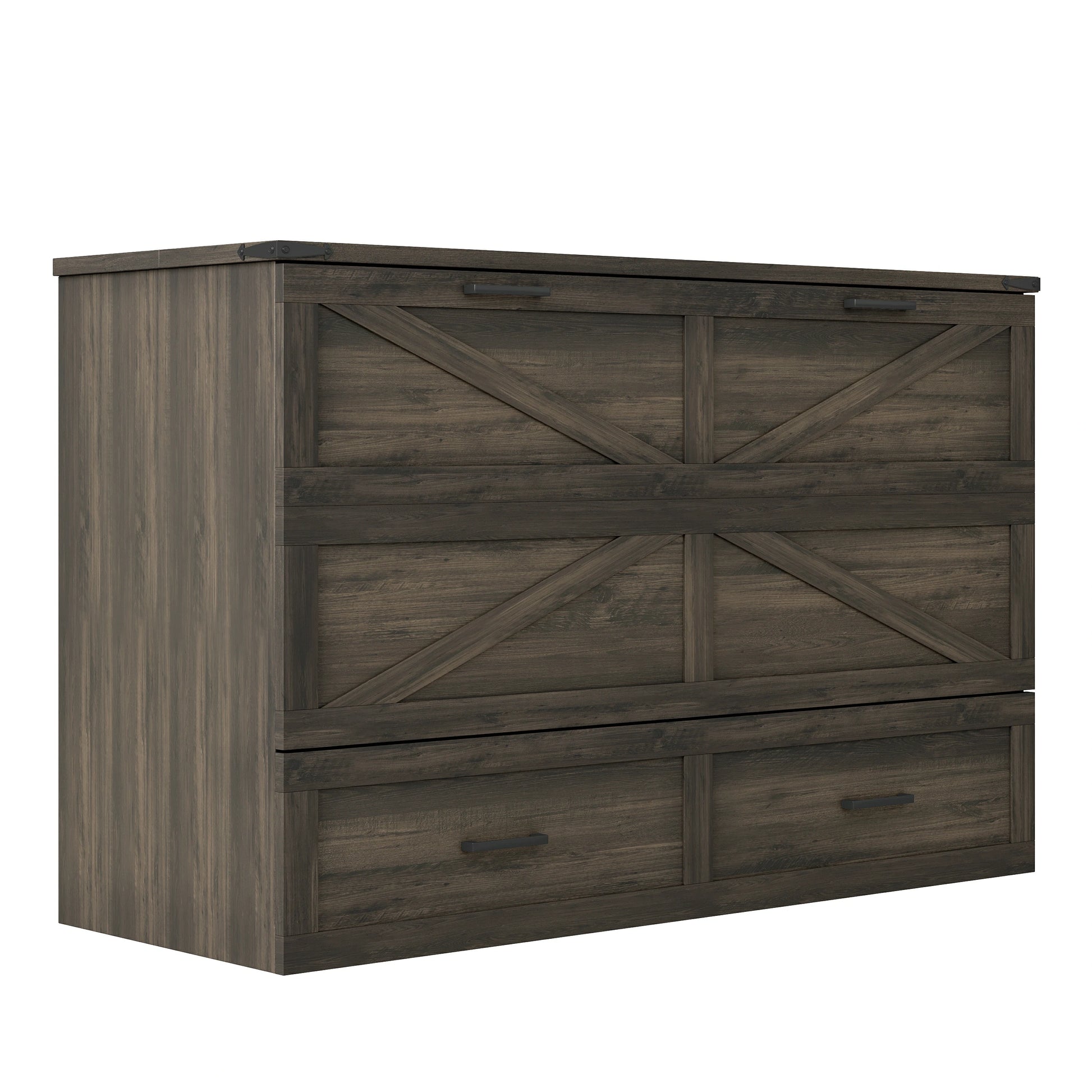 darkwoodfarmhousecabinetbedclosedmurphybedwithdrawersrusticstyle