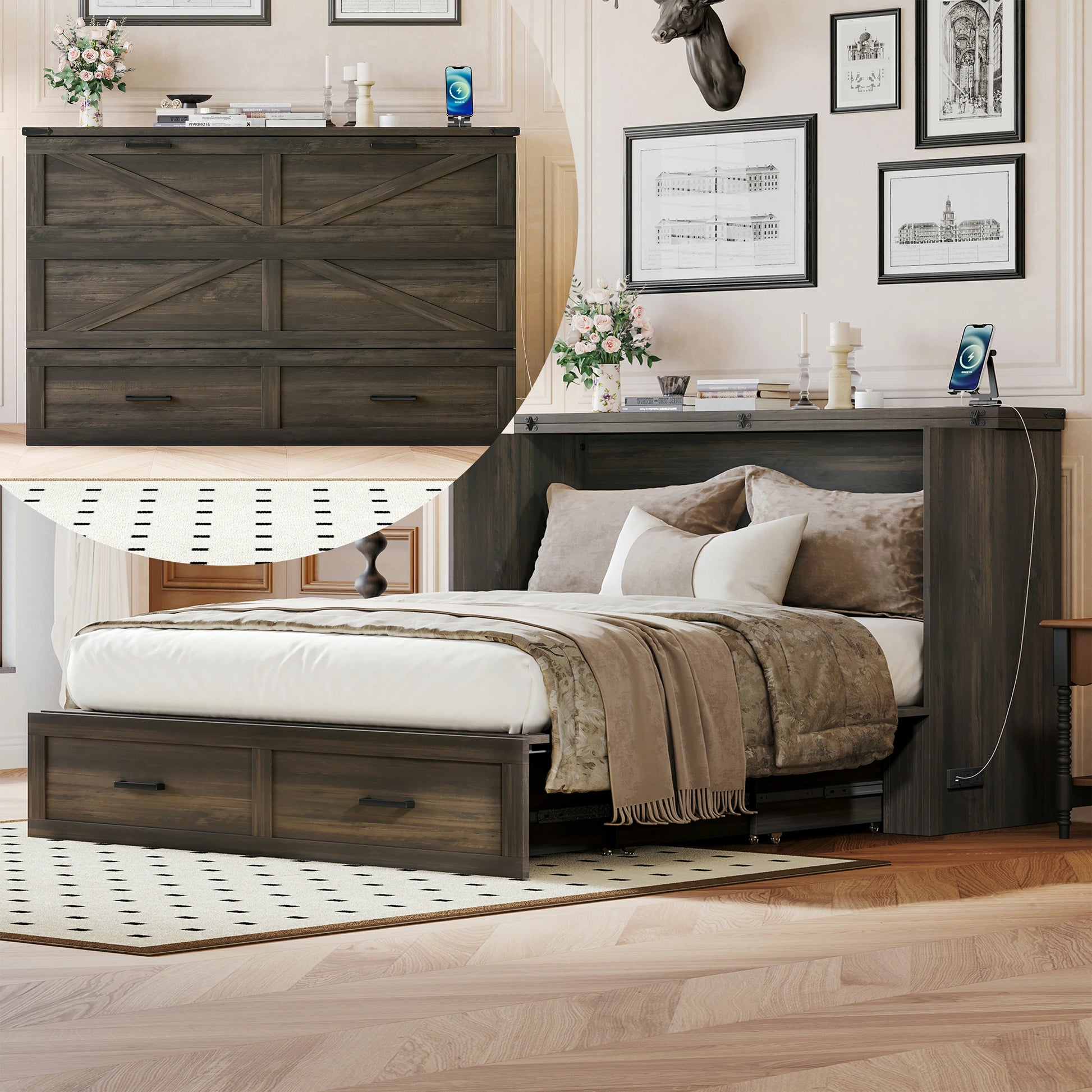 darkwoodmurphycabinetbedopenandclosedcomparisonspacesavingdesign