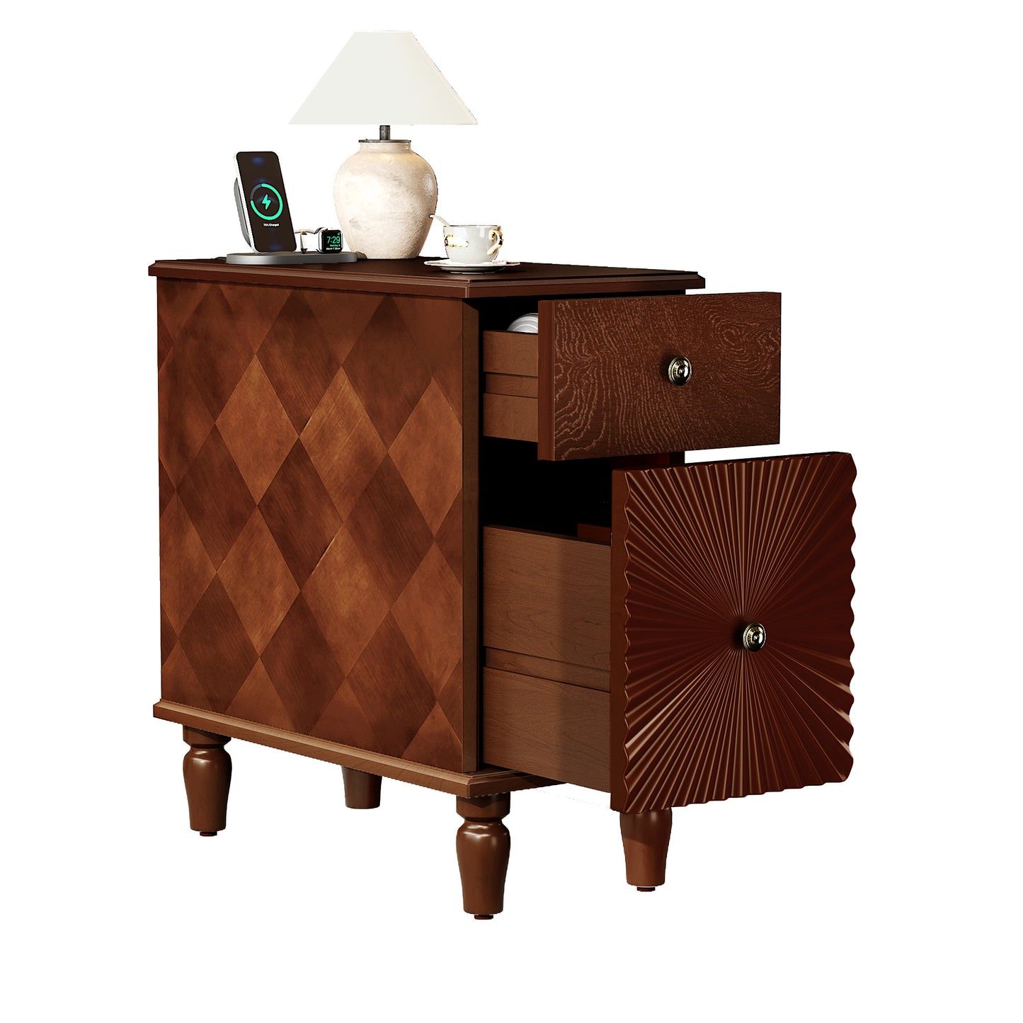 Mirightone™ 2 Drawer Modern Sofa Side Table