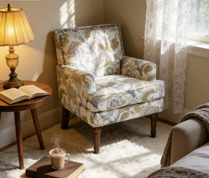 elegant-blue-and-gold-floral-accent-chair-front-view