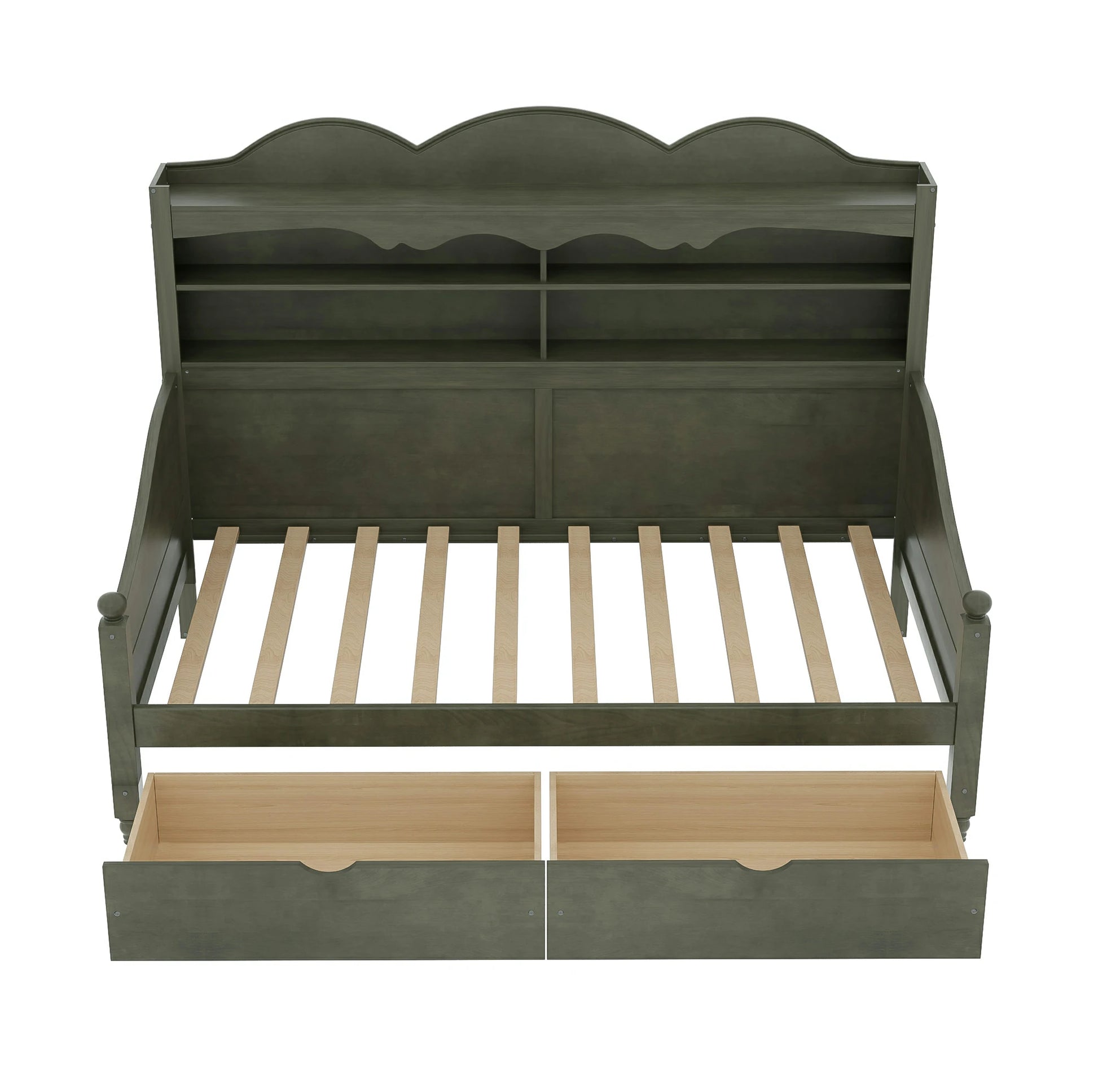 front-view-twin-daybed-with-bookcase-headboard-and-2-storage-drawers