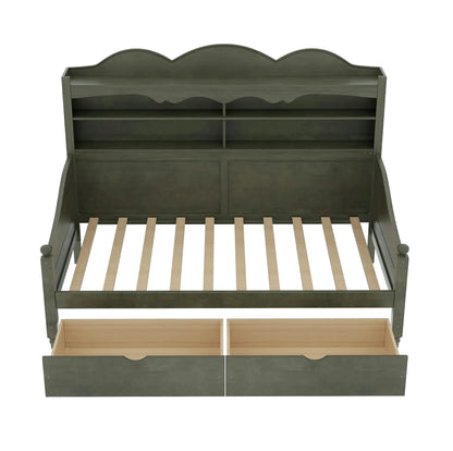 front-view-twin-daybed-with-bookcase-headboard-and-2-storage-drawers