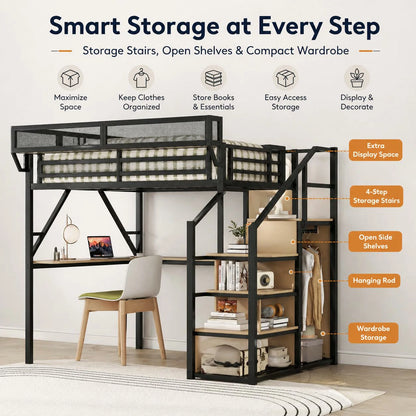 full-size-metal-loft-bed-with-study-desk-and-storage-stairs