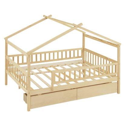 full-size-wooden-house-bed-with-drawers-natural