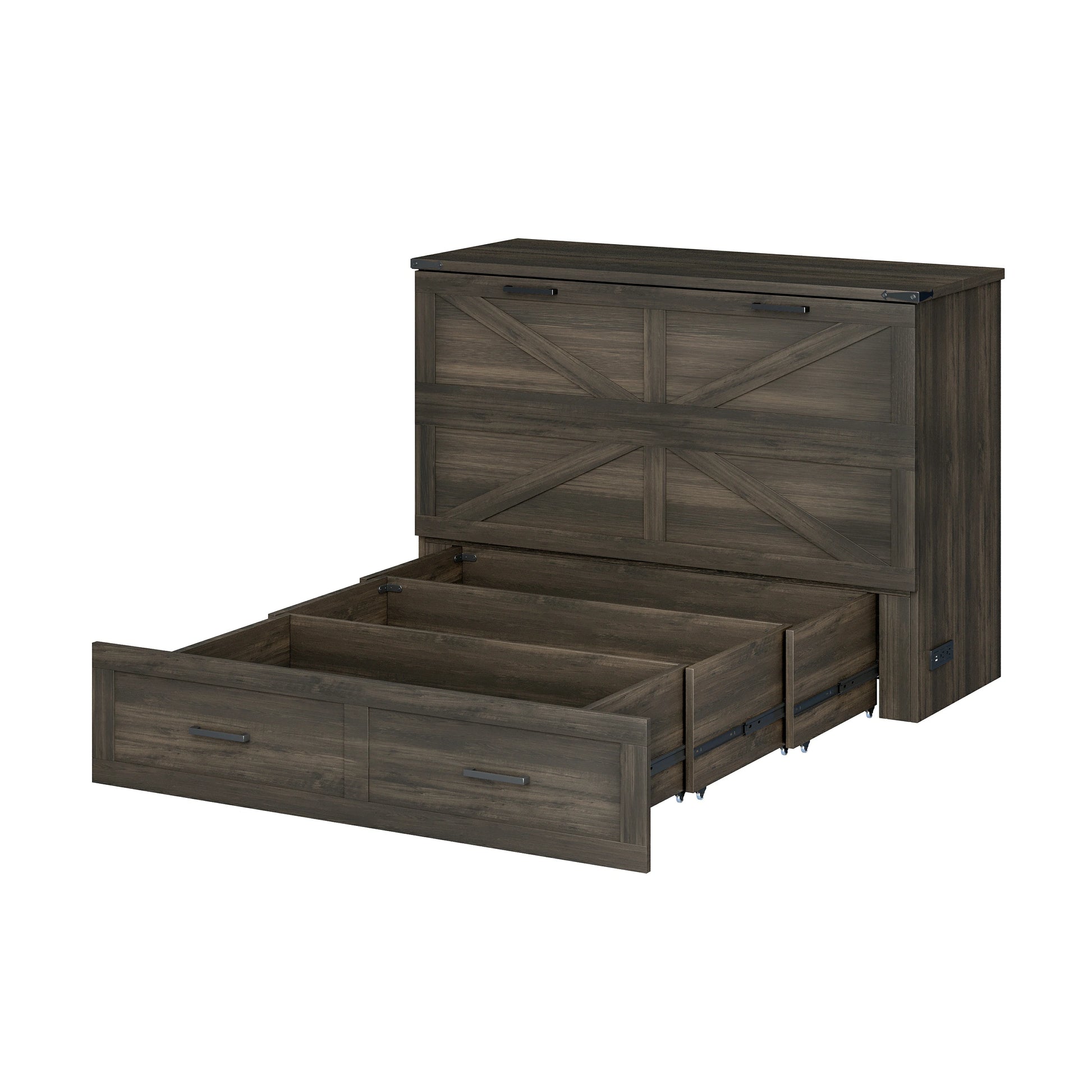 fullsizebedwithslidingstoragedrawersunderbedfarmhousewoodbedframestoragedetail