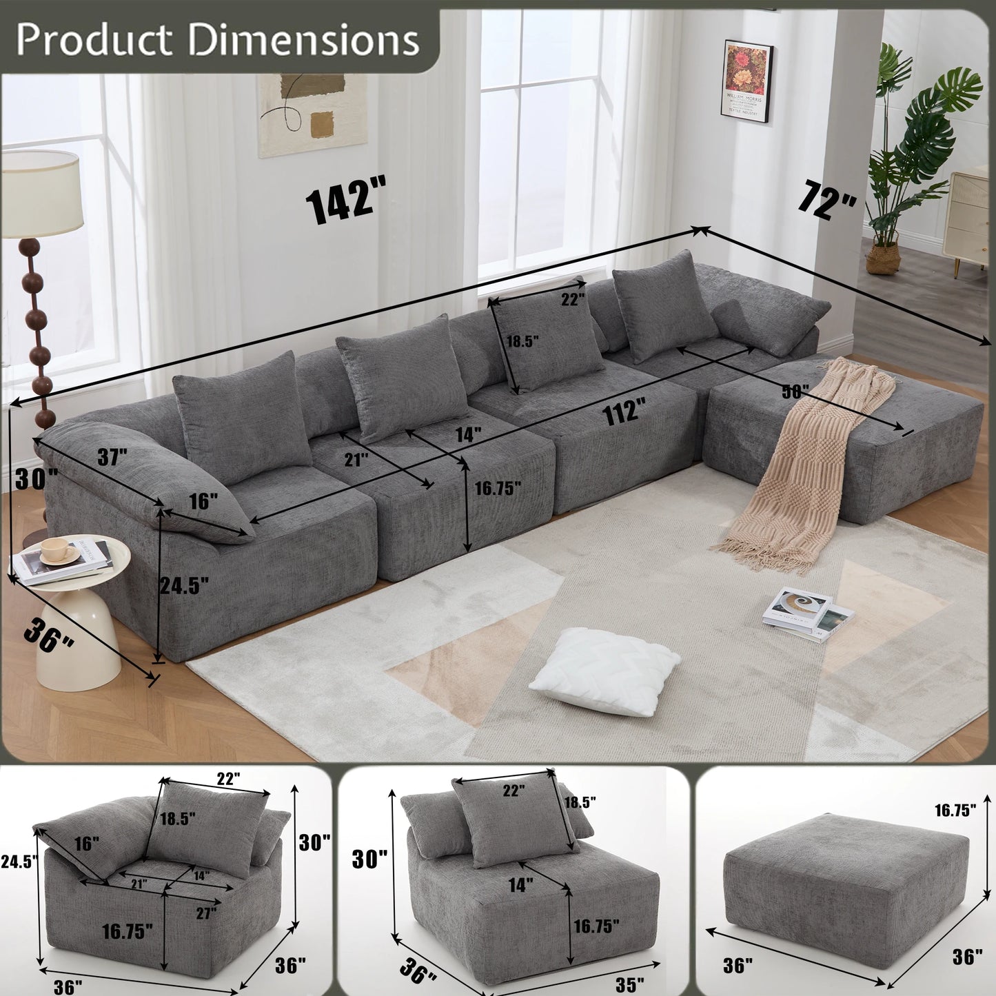 gray-modular-sectional-sofa-dimensions