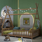 Mirightone™ Twin Size Montessori Floor Bed with Fence & Light Natural