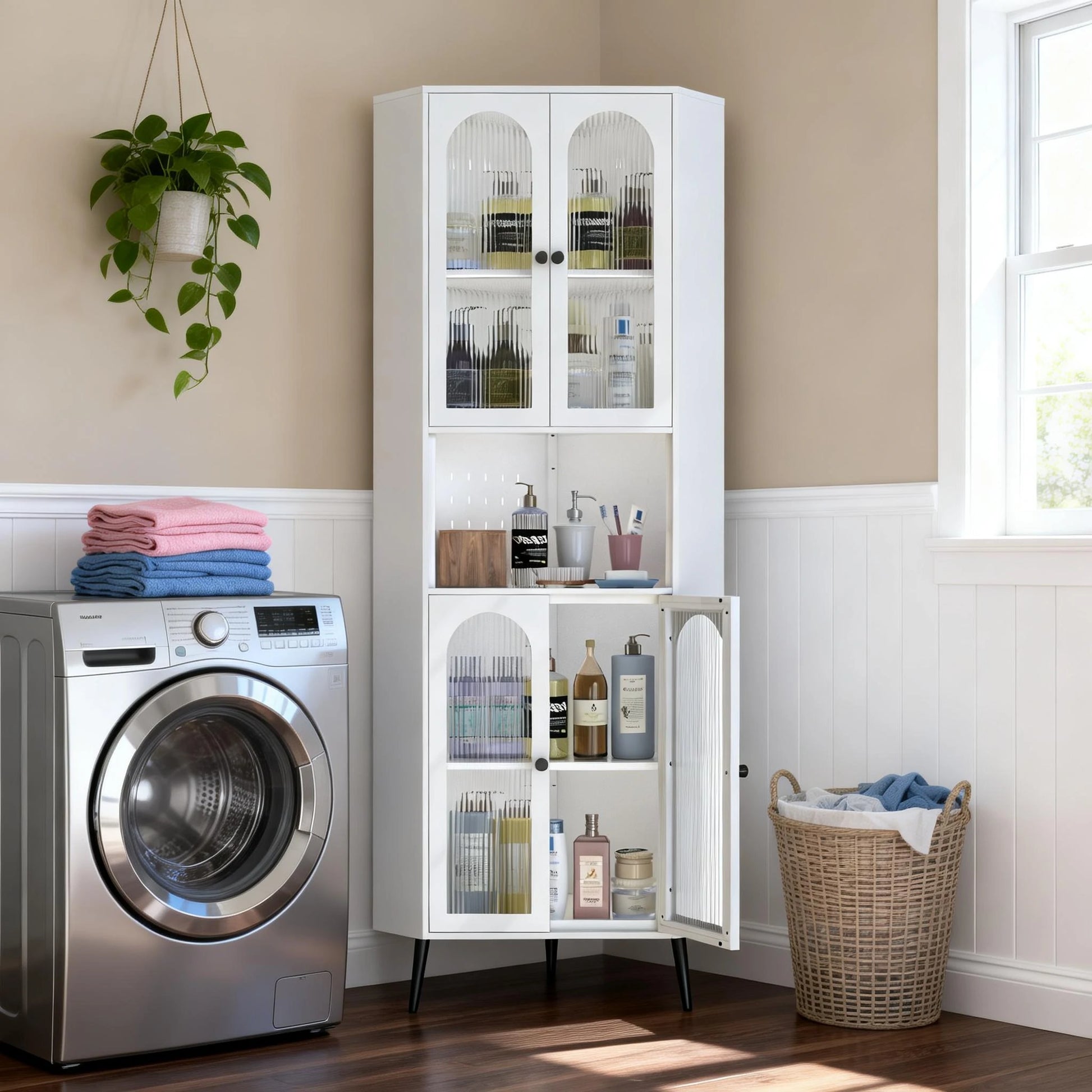 laundryroomcornercabinetstoragefordetergenttowelsspacesaving