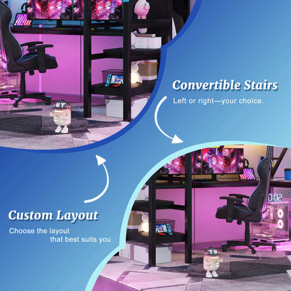 loftbedwithconvertiblestairsleftorrightinstallationcustomizablelayoutstoragestairsbed