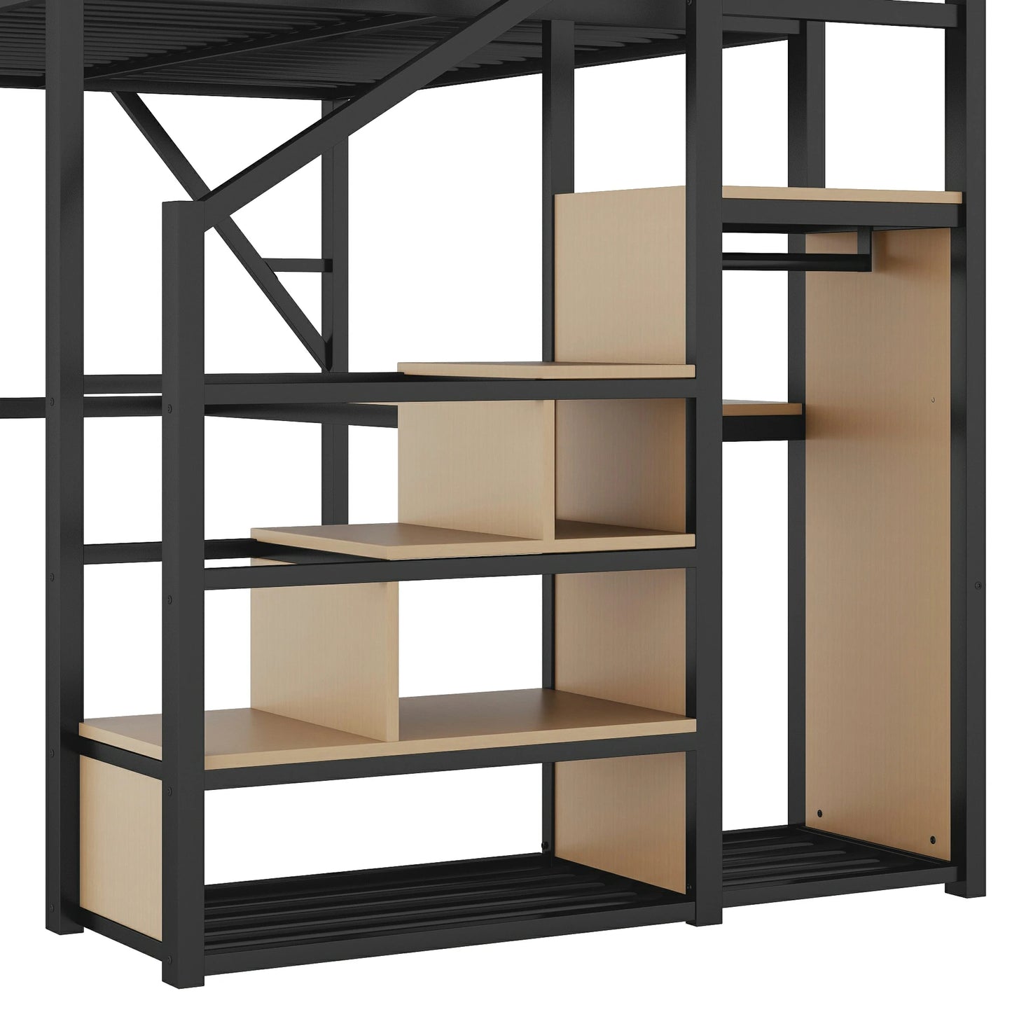 metal-loft-bed-staircase-storage-compartments-with-wardrobe