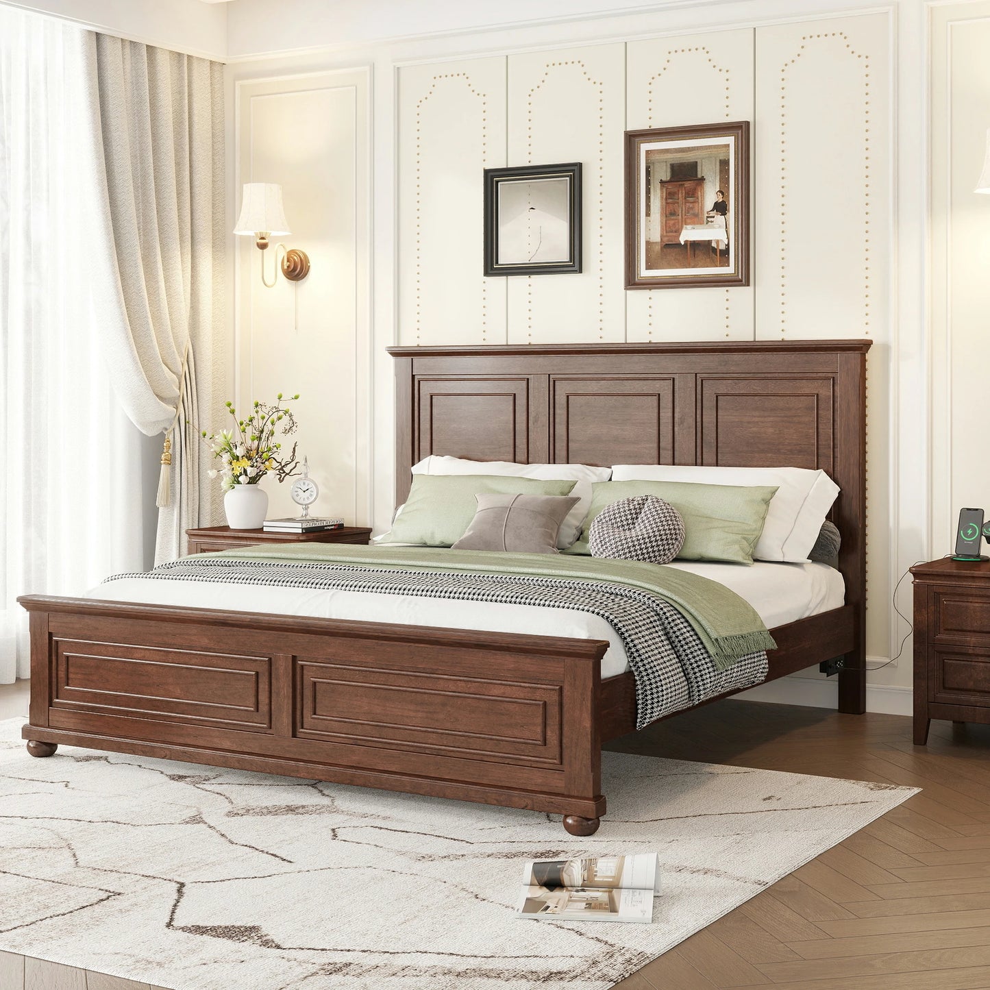 mirightone-king-wood-platform-bed-frame-walnut-front-view