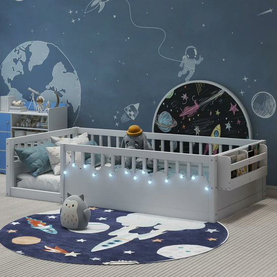 montessori-floor-bed-in-kids-space-bedroom-with-led-lights