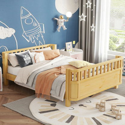 Mirightone™ Wood Montessori Beds with Rails and Slats Support, Modern Daybed Low to Ground with Removable Bed Rails for Girls Boys Bedroom Living Room （Protected by U.S. Design Patent No.D1115368）