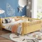 Mirightone™ Wood Montessori Beds with Rails and Slats Support, Modern Daybed Low to Ground with Removable Bed Rails for Girls Boys Bedroom Living Room （Protected by U.S. Design Patent No.D1115368）