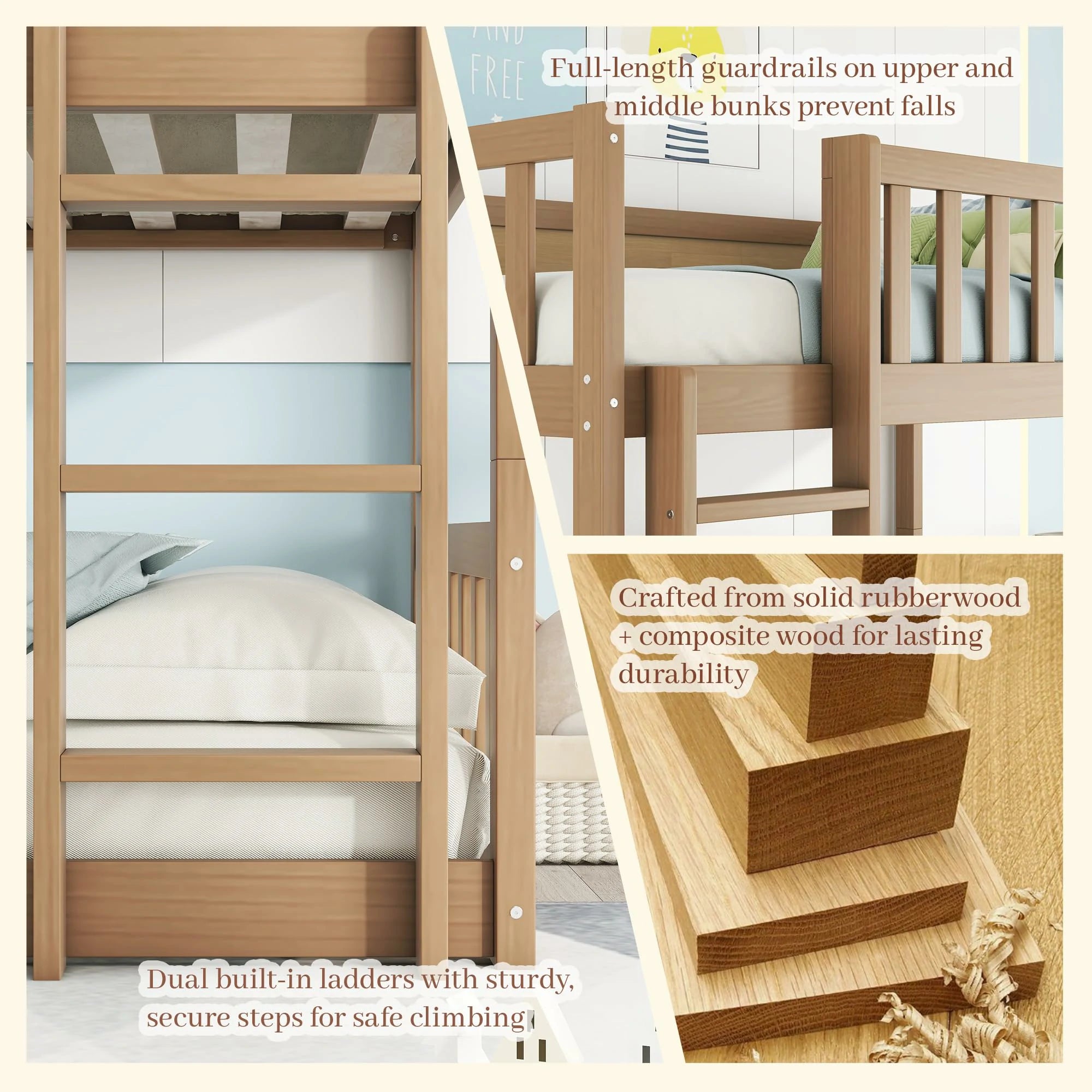 natural-wood-triple-bunk-bed-with-ladders-and-safety-guardrails