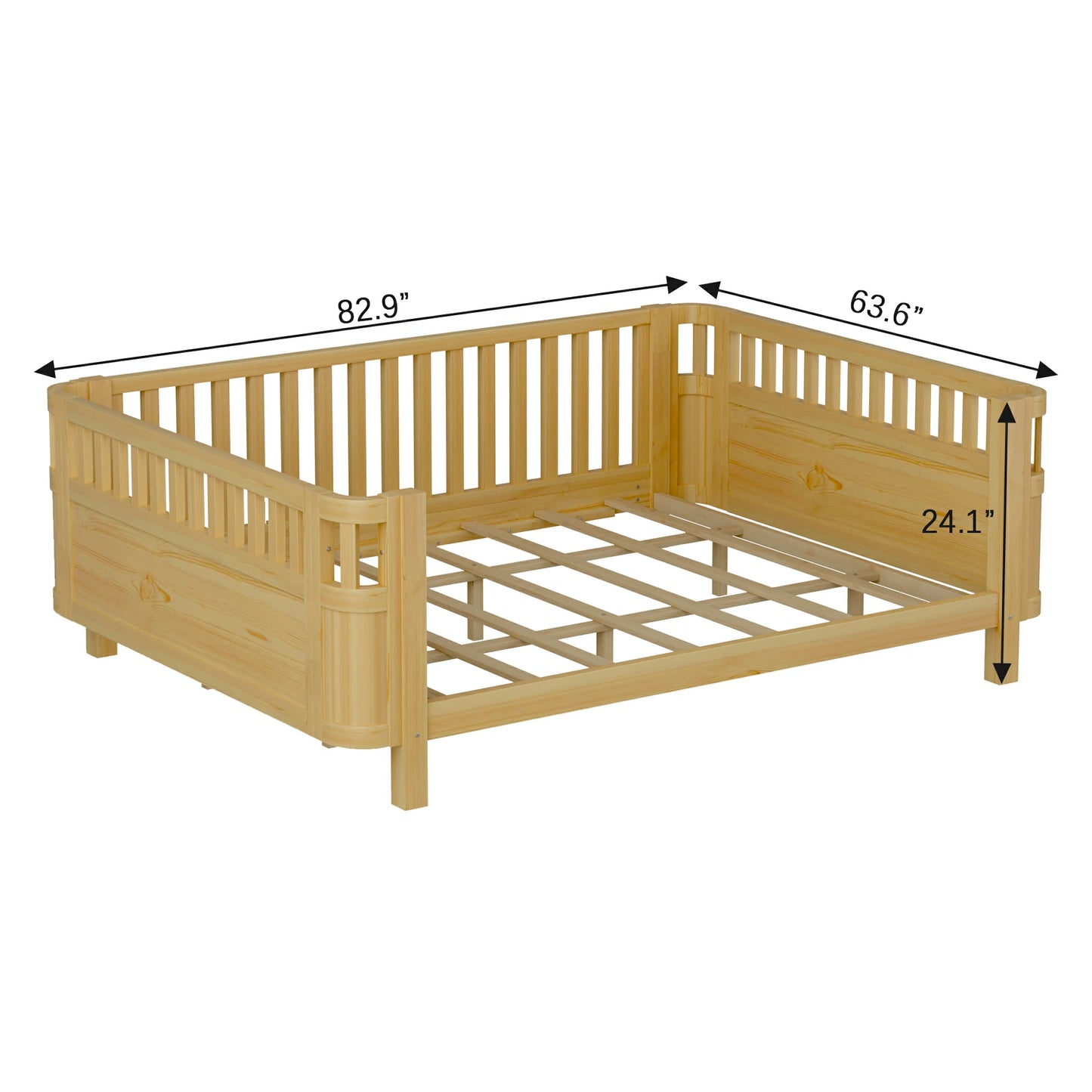 Mirightone™ Wood Montessori Beds with Rails and Slats Support, Modern Daybed Low to Ground with Removable Bed Rails for Girls Boys Bedroom Living Room （Protected by U.S. Design Patent No.D1115368）