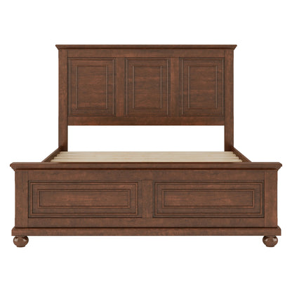 queen-size-solid-wood-platform-bed-american-traditional-dark-brown-headboard-footboard-frame