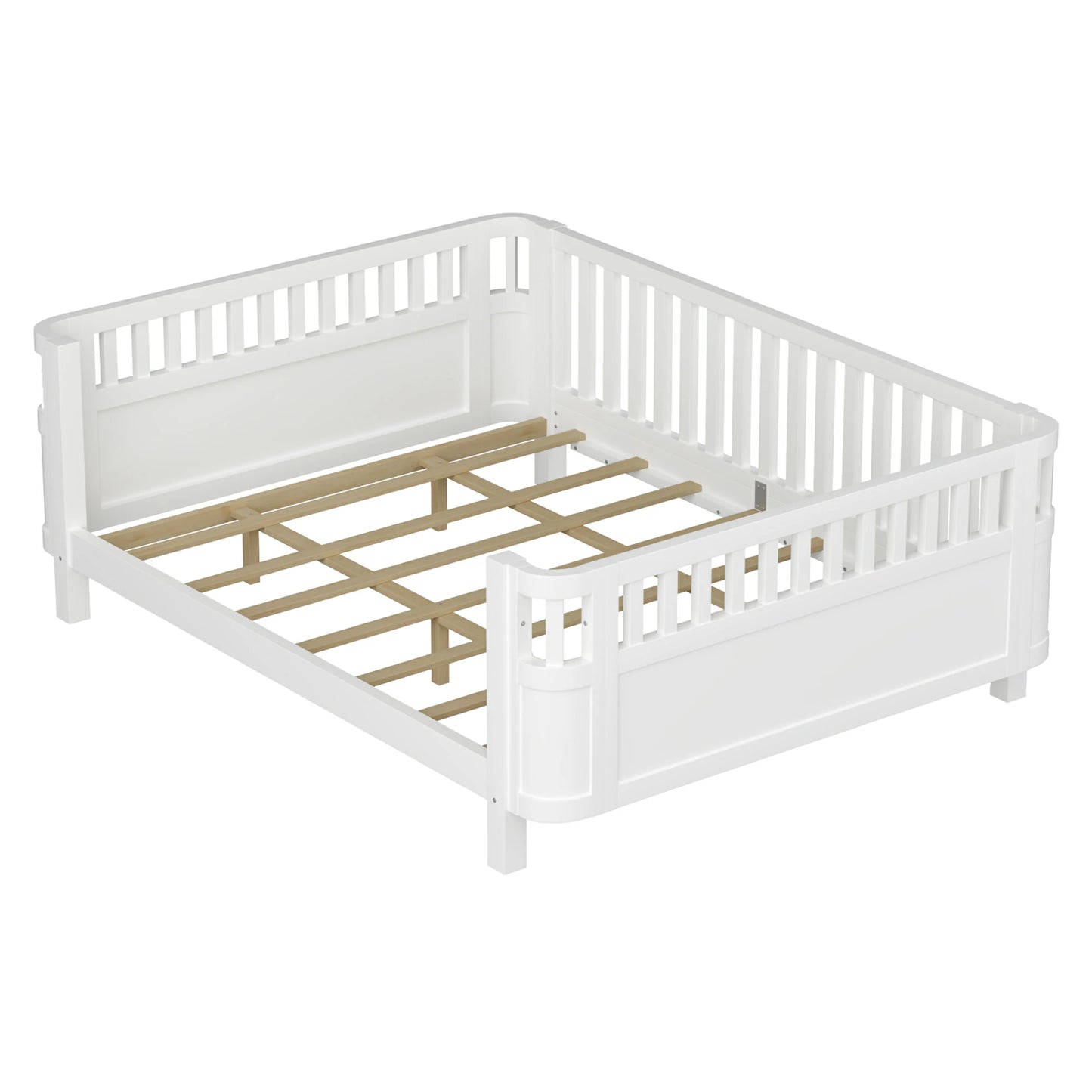 Mirightone™ Wood Montessori Beds with Rails and Slats Support, Modern Daybed Low to Ground with Removable Bed Rails for Girls Boys Bedroom Living Room （Protected by U.S. Design Patent No.D1115368）