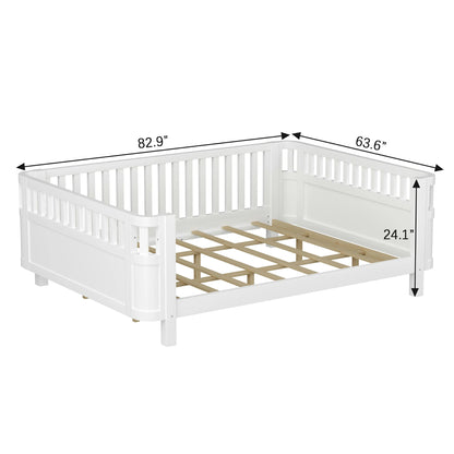 Mirightone™ Wood Montessori Beds with Rails and Slats Support, Modern Daybed Low to Ground with Removable Bed Rails for Girls Boys Bedroom Living Room （Protected by U.S. Design Patent No.D1115368）